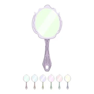 Beautiful hand mirror vector cartoon graphic Stock Illustration