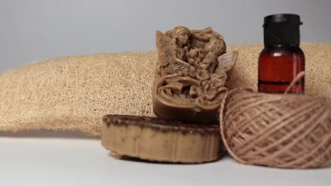 Beautiful handmade coffee soap in the form of angels Vídeos de archivo 123492280