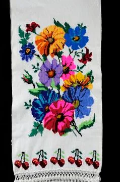 Beautiful handmade embroidery Stock Photos