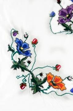 Beautiful handmade embroidery Stock Photos