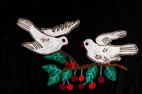 Beautiful handmade embroidery Stock Photos