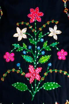Beautiful handmade embroidery Stock Photos