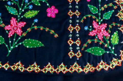 Beautiful handmade embroidery Stock Photos