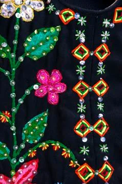 Beautiful handmade embroidery Stock Photos