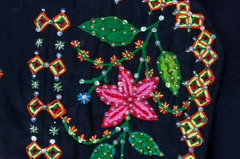 Beautiful handmade embroidery Stock Photos