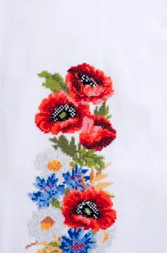 Beautiful handmade embroidery Stock Photos