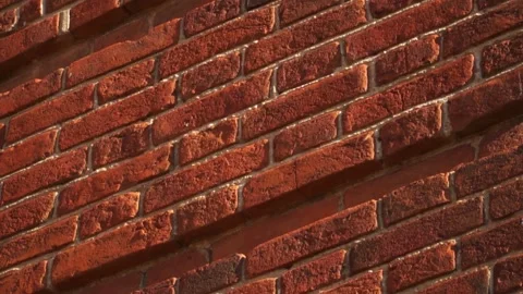 Beautiful handmade red brick wall. Background 046 Stock Footage 149985329