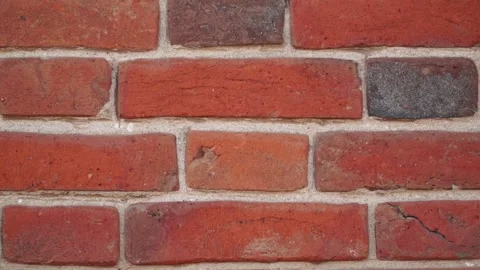 Beautiful handmade red brick wall. Background 048 Stock Footage 149985342