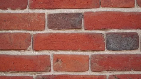 Beautiful handmade red brick wall. Background 049 Stock Footage 149985357