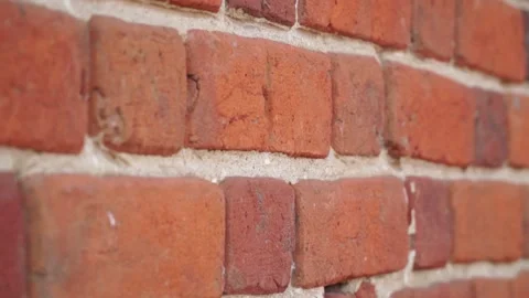 Beautiful handmade red brick wall. Background 050 Vídeos de archivo 149985368