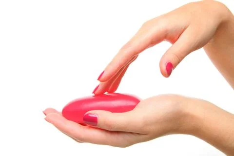 Beautiful hands with soap Stock Photos