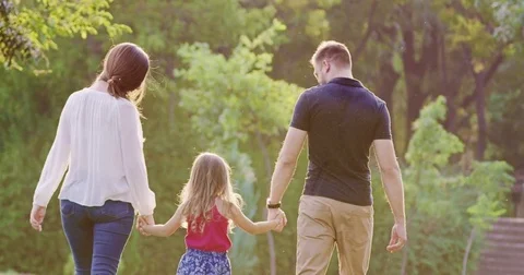 Beautiful Happy Family Man Woman And Lit... | Stock Video | Pond5