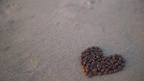 Beautiful heart of coffee beans Stock Footage 86358996