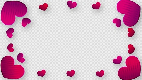 Beautiful heart frame animation Loop animation transparent background with .. Stock Footage 233392887