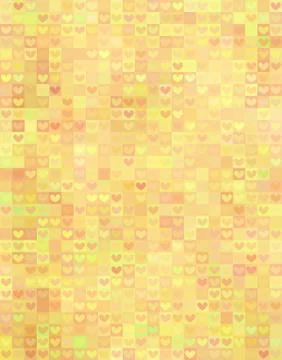 Beautiful heart shape pattern in yellow spectrum Stock Illustration