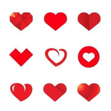 Beautiful Heart Shape Set 스톡 일러스트