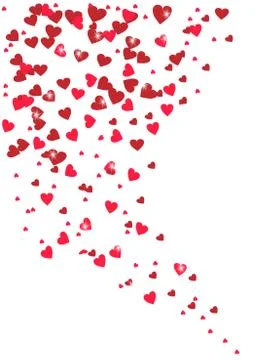 Beautiful Hearts Falling on Background. Stock Illustration