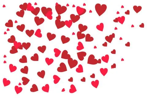 Beautiful Hearts Falling on Background. Stock Illustration