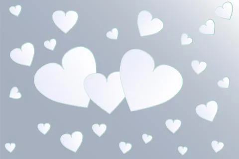 Beautiful Hearts Falling on Background. Stock Illustration