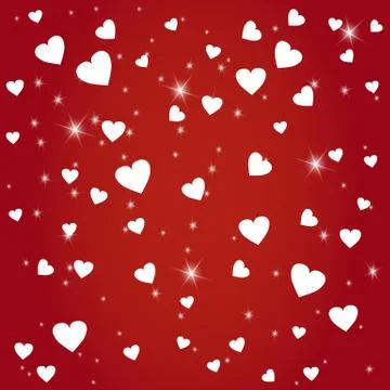 Beautiful Hearts Falling on Background. Stock Illustration