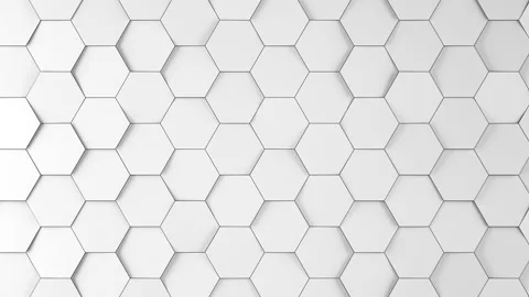 Beautiful Hexagon White Background in Seamless Random Motion. Abstract Light Stock Footage 155754955