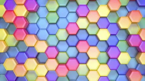 Beautiful Hexagonal Multicolored Background Stock Footage 94718296
