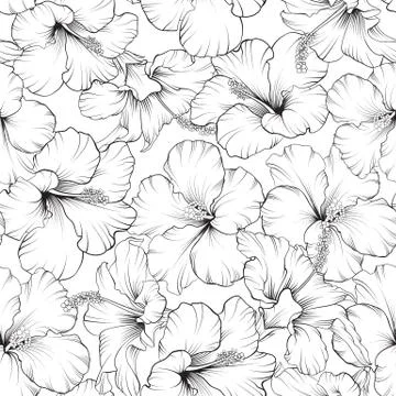 Beautiful hibiscus pattern Stock Illustration