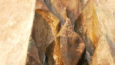 Beautiful high artificial waterfall, Stock Footage 159796637