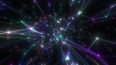 Beautiful high-tech background made of digital connection of glowing lines and Video stock 158522653