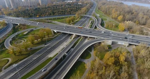 Beautiful Highway Construction From A High Angle View Stock Footage 97862625