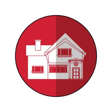 Beautiful home chimney window shadow 库存插图