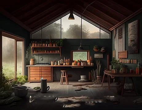 A Beautiful Home Workshop Illustration Ilustración de archivo