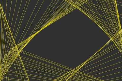 Beautiful horizontal abstract vector texture of yellow lines and grid on a gr Stock Illustration