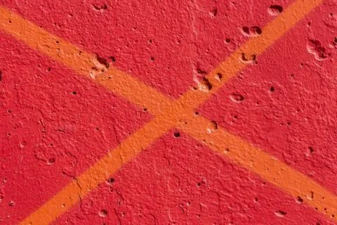 Beautiful horizontal texture of part of old concrete wall painted in orange a Stock Photos