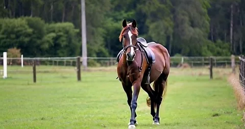 Beautiful horse is walking in the field Stock Footage 280797300