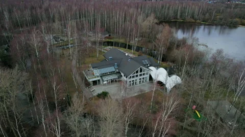 Beautiful house and trees Stock Footage 197350044