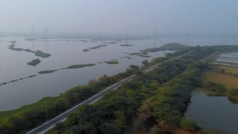 Beautiful huge Lake side view Stock Footage 164786916
