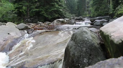 Beautiful huge mountain stream Stock Footage 40300478