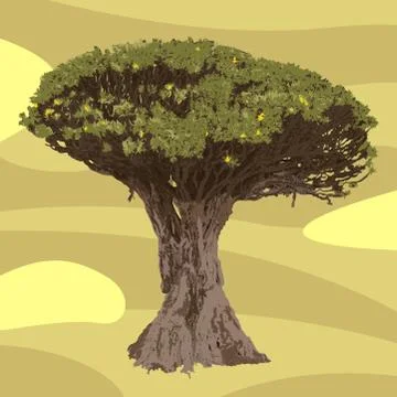 Beautiful huge vector tree Stock Illustration