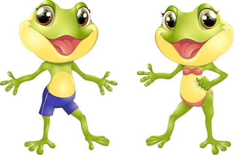 Beautiful humanoid frog Stock Illustration