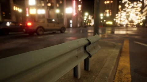 Beautiful Hyperlapse timelapse of night Miami city traffic Видео 199126534
