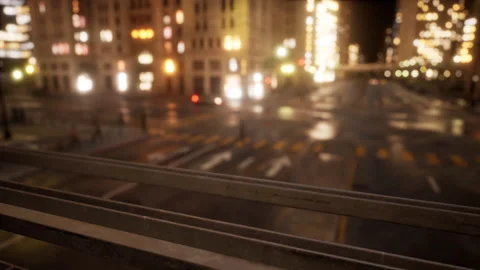 Beautiful Hyperlapse timelapse of night Miami city traffic Stock Footage 224290111
