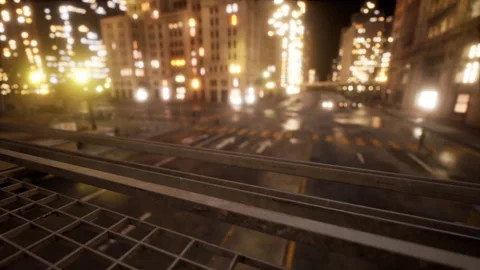 Beautiful Hyperlapse timelapse of night Miami city traffic Stock Footage 232609893