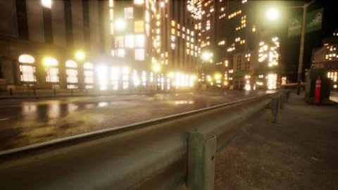 Beautiful Hyperlapse timelapse of night Miami city traffic Stock Illustration
