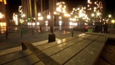 Beautiful Hyperlapse timelapse of night Miami city traffic Stock Illustration