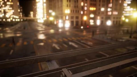 Beautiful Hyperlapse timelapse of night Miami city traffic Stock Illustration