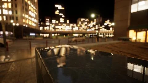 Beautiful Hyperlapse timelapse of night Miami city traffic Stock Illustration