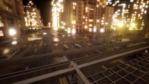 Beautiful Hyperlapse timelapse of night Miami city traffic Stock Illustration