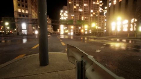 Beautiful Hyperlapse timelapse of night Miami city traffic Stock Illustration