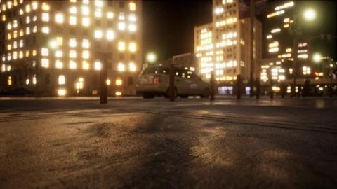 Beautiful Hyperlapse timelapse of night Miami city traffic Stock Illustration